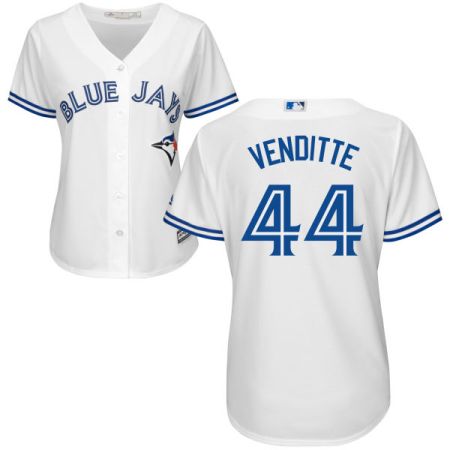 Women's Toronto Blue Jays #44 Pat Venditte Majestic White Cool Base Jersey
