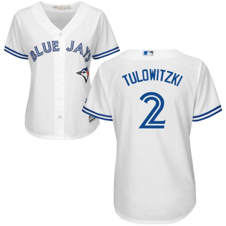 Women's Toronto Blue Jays #2 Troy Tulowitzki Majestic White Cool Base Jersey