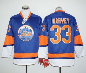 New York Mets #33 Matt Harvey Blue Long Sleeve Stitched Baseball Jersey New York Mets #33 Matt Harvey Blue Long Sleeve Stitched Baseball Jersey
