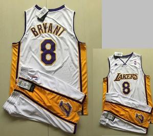 Mens Los Angeles Lakers #8 Kobe Bryant Adidas White NBA Kits Jersey