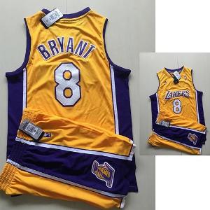 Mens Los Angeles Lakers #8 Kobe Bryant Adidas Glod NBA Kits Jersey