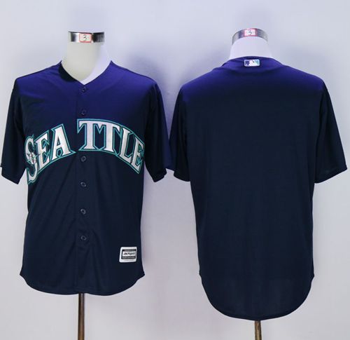 Seattle Mariners Blank Navy Blue New Cool Base Stitched Baseball Jersey
