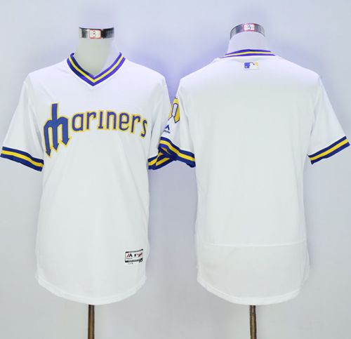 Seattle Mariners Blank White Flexbase Authentic Collection Cooperstown Stitched Baseball Jersey
