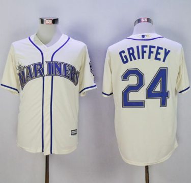 Seattle Mariners #24 Ken Griffey Cream New Cool Base2016 Hall Of Fame Patch Stitched Baseball Jersey Seattle Mariners #24 Ken Griffey Cream New Cool Base2016 Hall Of Fame Patch Stitched Baseball Jersey