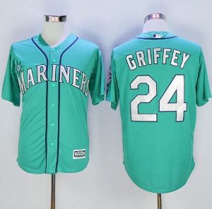 Seattle Mariners #24 Ken Griffey Green New Cool Base Mens Stitched Majestic Jersey