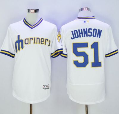 Seattle Mariners #51 Randy Johnson White Flexbase Authentic Collection Cooperstown Stitched Baseball Jersey