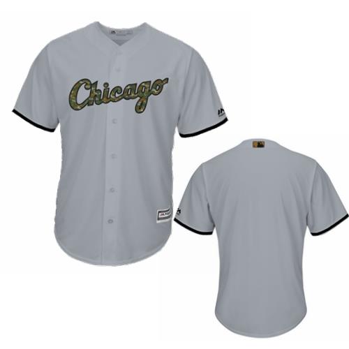 Men's Chicago White Sox Blank Majestic Gray 2016 Memorial Day Fashion Cool Base Stitched Jersey