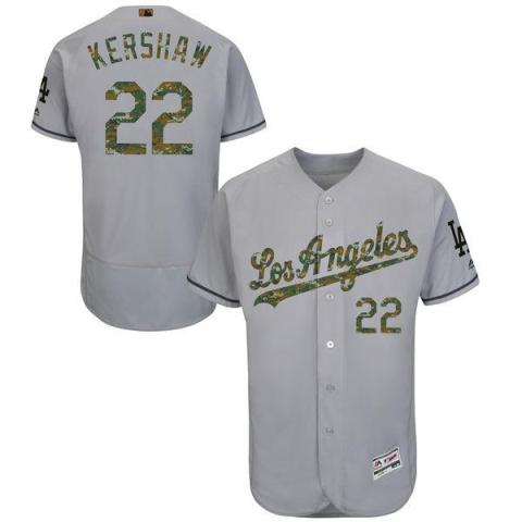 Men's L.A. Dodgers #22 Clayton Kershaw Majestic Gray 2016 Memorial Day Fashion Flexbase Stitched Jersey