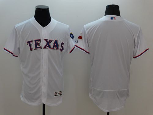 Rangers Blank White Flexbase Authentic Collection Stitched Baseball Jersey