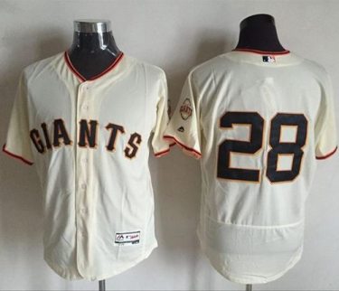 Mens San Francisco Giants #28 Buster Posey Cream Flexbase Authentic Collection Stitched Baseball Jersey