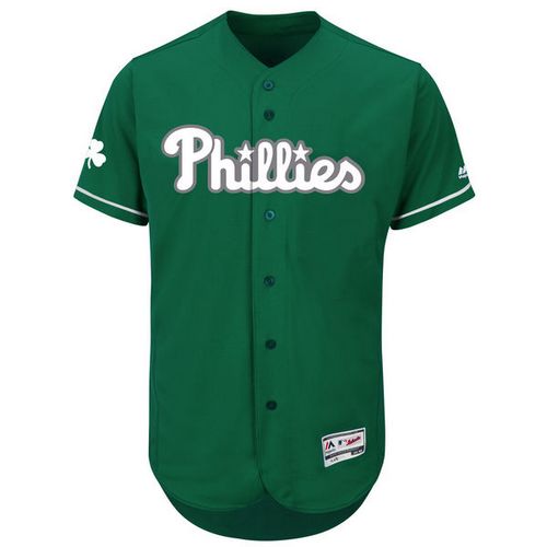Philadelphia Phillies Blank Majestic Green Celtic Flexbase Men's Authentic Collection Jersey
