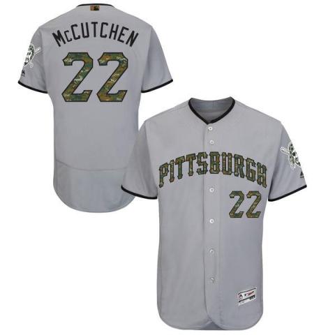 Men's Pittsburgh Pirates #22 Andrew McCutchen Majestic Gray 2016 Memorial Day Fashion Flexbase Stitched Jersey