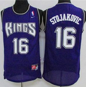 Sacramento Kings #16 Peja Stojakovic Purple Throwback Stitched NBA Jersey