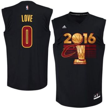Men's Cleveland Cavaliers #0 Kevin Love Adidas Black 2016 NBA Finals Champions Jersey