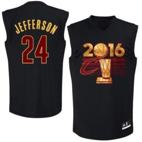 #24 Mens Cleveland Cavaliers Richard Jefferson Adidas Black 2016 Authentic NBA Finals Champions Jersey