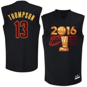 #13 Mens Cleveland Cavaliers Tristan Thompson Adidas Black 2016 Authentic NBA Finals Champions Jersey