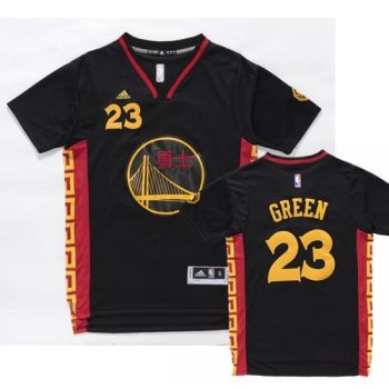 Mens Golden State Warrlors #23 Draymond Green Black Slate Chinese New Year Stitched NBA Jersey