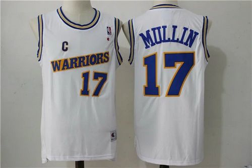 Golden State Warriors #17 Chris Mullin White NBA Throwback Jersey