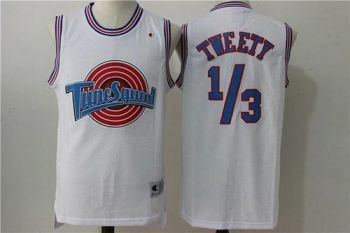 Space Jam Tune Squad 1-3 Tweety White Stitched Basketball Jersey