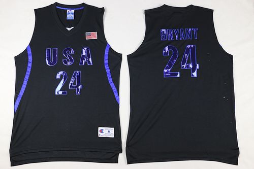 Mens Kobe Bryant NBA JERSEYS #24 Olympic USA Nike Black Basketball Jersey