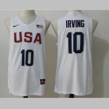 Nike 2016 Olympic Team USA #10 Kyrie Irving White Stitched NBA Jersey
