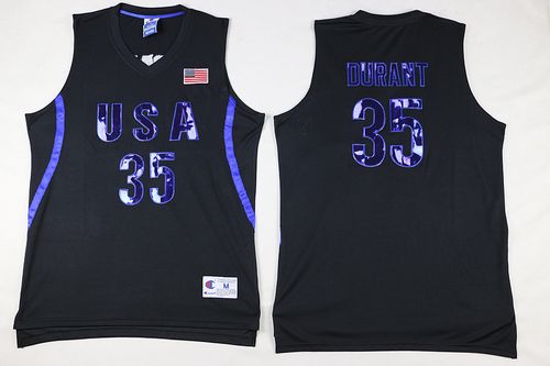 Mens Kevin Durant NBA JERSEYS #35 Olympic USA Nike Black Basketball Jersey