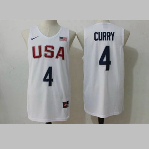 Nike 2016 Olympic Team USA #4 Stephen Curry White Stitched NBA Jersey