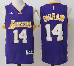 Mens Los Angeles Lakers #14 Brandon Ingram Adidas Purple NBA Draft'16 Player Swingman Jersey