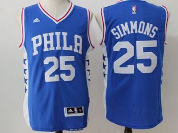 #25 Mens Philadelphia 76ers Ben Simmons Adidas Royal NBA Replica Road Stitched Jersey