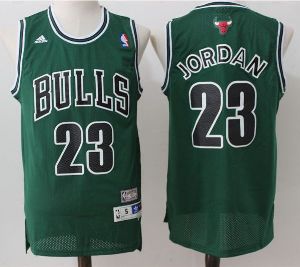 #23 Michael Jordan - Mens Chicago Bulls Michael Jordan Adidas Green Hardwood Classics Authentic Throwback Jersey