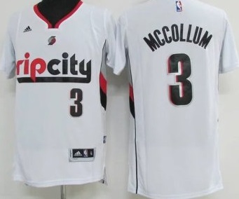 Mens Portland Trail Blazers #3 C.J. McCollum Adidas White NBA Jersey