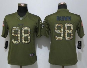 Womens NFL Philadelphia Eagles #98 Connor Barwin Nike Green Salute To Service Stitched Limited Jersey