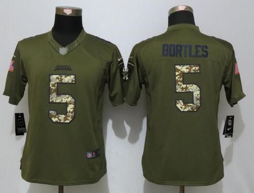 Womens NFL Jacksonville Jaguars #5 Blake Bortles Nike Green Salute To Service Stitched Limited Jersey