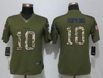 Womens NFL Houston Texans #10 DeAndre Hopkins Nike Green Salute To Service Stitched Limited Jersey