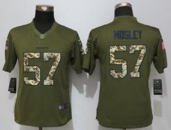 Womens #57 C.J. Mosley Nike Green Salute To Service Baltimore Ravens NFL Stitched Limited New Jersey