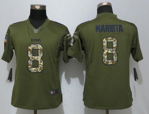 Womens NFL Tennessee Titans #8 Marcus Mariota Nike Green Salute To Service Stitched Limited Jersey