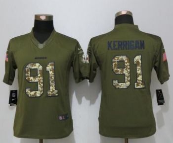 Womens #91 Ryan Kerrigan Nike Green Salute To Service Washington Redskins NFL Stitched Limited New Jersey