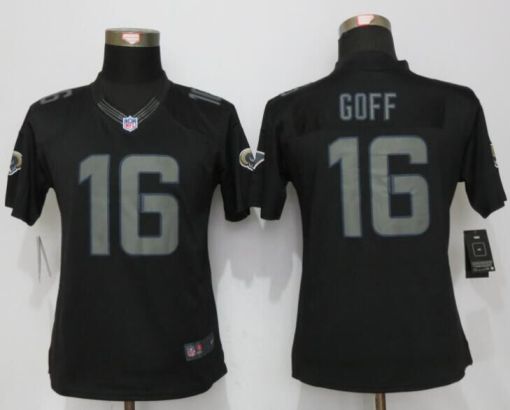 Womens Los Angeles Rams #16 Jared Goff New Nike Black Impact Limited Stitched NFL Jerseys