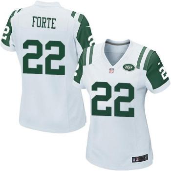 Nike New York Jets #22 Matt Forte White Women's Stitched NFL Game Jersey