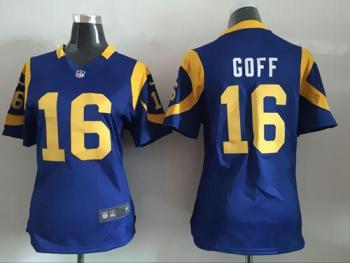 Women Los Angeles Rams #16 Jared Goff Nike Royal Blue Alternate Stitched NFL Limited Jersey