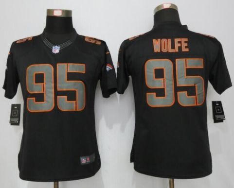 Womens Denver Broncos #95 Derek Wolfe New Nike Black Impact Limited Stitched NFL Jersey