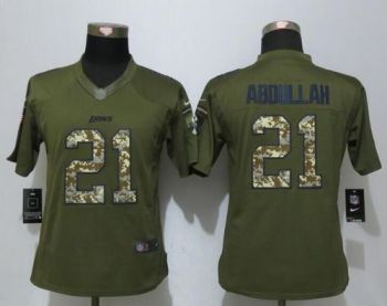 Womens NFL Detroit Lions #21 Ameer Abdullah Nike Green Salute To Service Stitched Limited Jersey