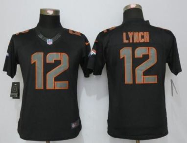 Womens Denver Broncos #12 Paxton Lynch New Nike Black Impact Limited Stitched NFL Jersey