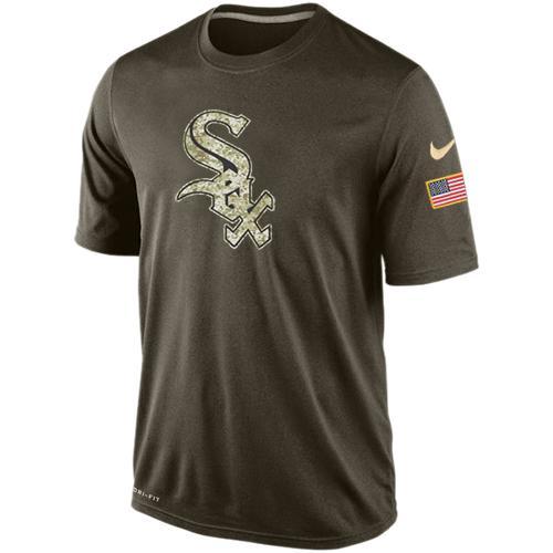 Mens Chicago White Sox Green Salute To Service MLB Baseball Nike Dri-FIT T-Shirt