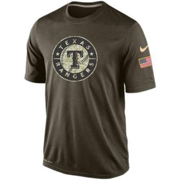 Mens Texas Rangers Green Salute To Service MLB Baseball Nike Dri-FIT T-Shirt