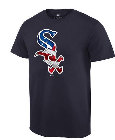 Mens Chicago White Sox Navy MLB Baseball Banner Wave T-Shirt