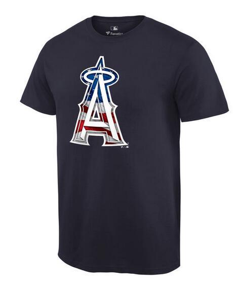 Mens Los Angeles Angels Of Anaheim Navy MLB Baseball Banner Wave T-Shirt