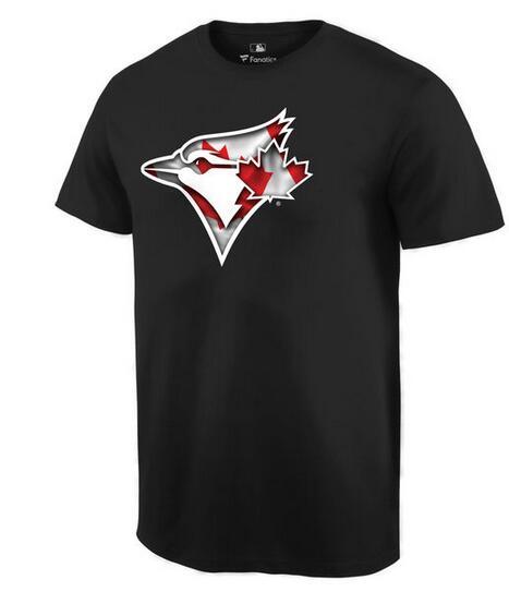 Mens Toronto Blue Jays Black MLB Baseball Banner Wave T-Shirt