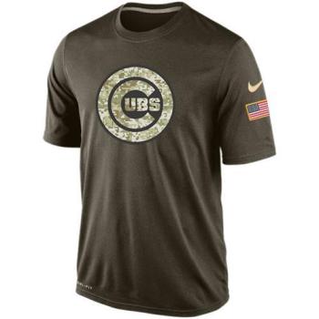 Mens Chicago Cubs Green Salute To Service MLB Baseball Nike Dri-FIT T-Shirt