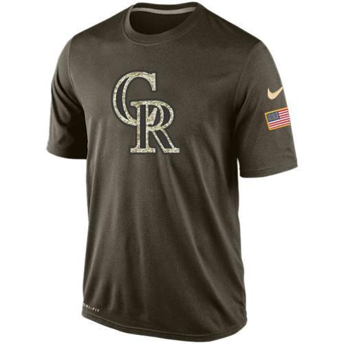 Mens Colorado Rockies Green Salute To Service MLB Baseball Nike Dri-FIT T-Shirt